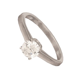 Γυναικείο λευκόχρυσο 14k δαχτυλίδι Μονόπετρο