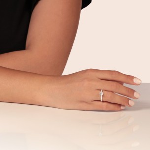 Γυναικείο λευκόχρυσο 14k δαχτυλίδι Μονόπετρο