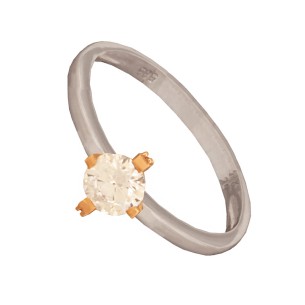 Γυναικείο λευκόχρυσο 14k δαχτυλίδι Μονόπετρο