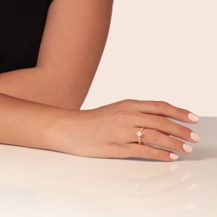 Γυναικείο ρόζ χρυσό 14k δαχτυλίδι Μονόπετρο