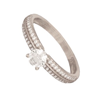 Γυναικείο λευκόχρυσο 14k δαχτυλίδι Μονόπετρο