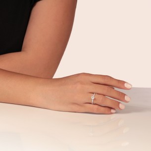 Γυναικείο λευκόχρυσο 14k δαχτυλίδι Μονόπετρο