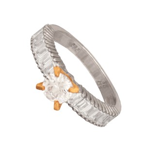 Γυναικείο λευκόχρυσο 14k δαχτυλίδι Μονόπετρο