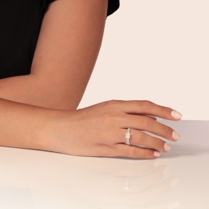 Γυναικείο λευκόχρυσο 14k δαχτυλίδι Μονόπετρο
