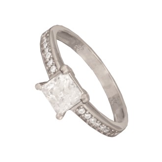 Γυναικείο λευκόχρυσο 14k δαχτυλίδι Μονόπετρο