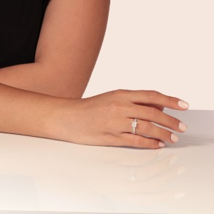 Γυναικείο λευκόχρυσο 14k δαχτυλίδι Μονόπετρο