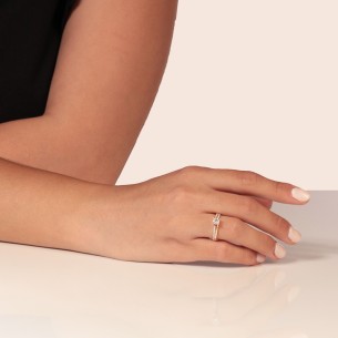 Γυναικείο ρόζ χρυσό 14k Μονόπετρο Μισόβερο