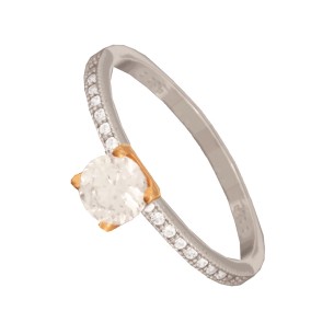 Γυναικείο λευκόχρυσο 14k δαχτυλίδι Μονόπετρο