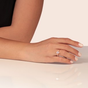 Γυναικείο ρόζ χρυσό 14k δαχτυλίδι Μονόπετρο