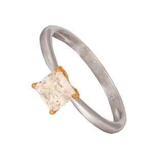 Γυναικείο λευκόχρυσο 14k δαχτυλίδι Μονόπετρο