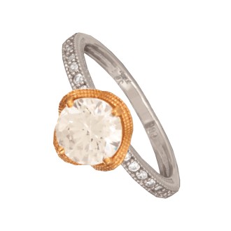 Γυναικείο λευκόχρυσο 14k δαχτυλίδι Μονόπετρο