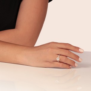 Γυναικείο λευκόχρυσο 14k δαχτυλίδι Μονόπετρο