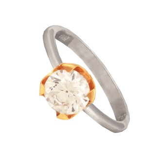 Γυναικείο λευκόχρυσο 14k δαχτυλίδι Μονόπετρο