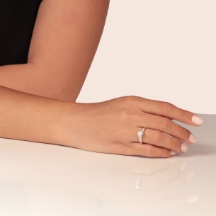 Γυναικείο λευκόχρυσο 14k δαχτυλίδι Μονόπετρο