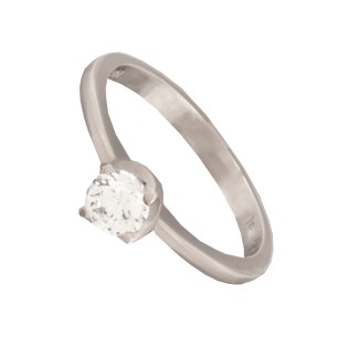 Γυναικείο λευκόχρυσο 14k δαχτυλίδι Μονόπετρο