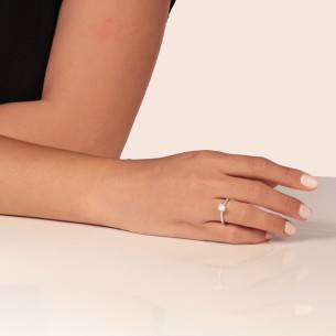 Γυναικείο λευκόχρυσο 14k δαχτυλίδι Μονόπετρο