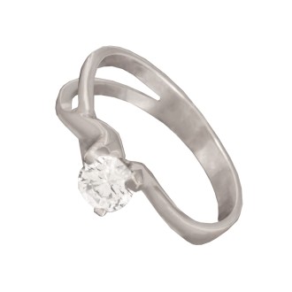 Γυναικείο λευκόχρυσο 14k δαχτυλίδι Μονόπετρο