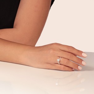 Γυναικείο λευκόχρυσο 14k δαχτυλίδι Μονόπετρο