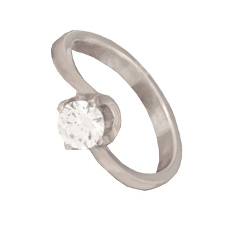 Γυναικείο λευκόχρυσο 14k δαχτυλίδι Μονόπετρο