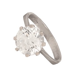 Γυναικείο λευκόχρυσο 14k δαχτυλίδι Μονόπετρο