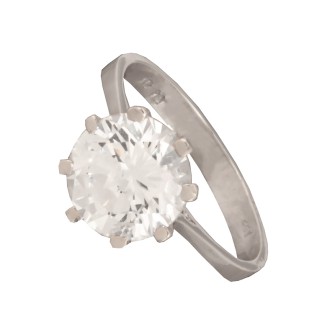 Γυναικείο λευκόχρυσο 14k δαχτυλίδι Μονόπετρο