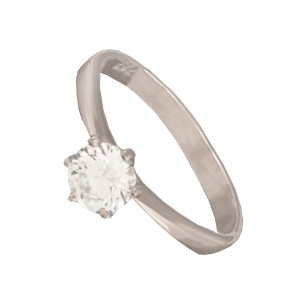 Γυναικείο λευκόχρυσο 14k δαχτυλίδι Μονόπετρο