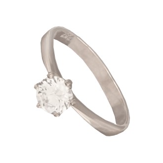 Γυναικείο λευκόχρυσο 14k δαχτυλίδι Μονόπετρο