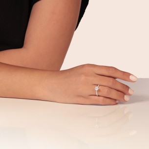 Γυναικείο λευκόχρυσο 14k δαχτυλίδι Μονόπετρο