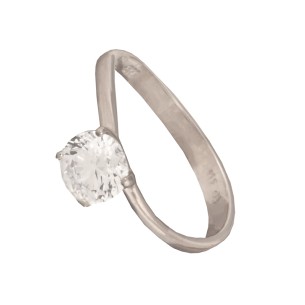 Γυναικείο λευκόχρυσο 14k δαχτυλίδι Μονόπετρο