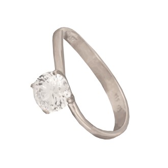 Γυναικείο λευκόχρυσο 14k δαχτυλίδι Μονόπετρο