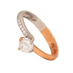 Γυναικείο λευκόχρυσο 14k δαχτυλίδι Μονόπετρο