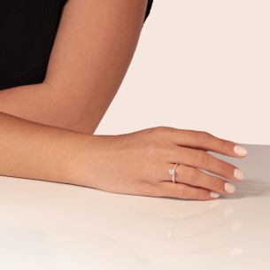 Γυναικείο λευκόχρυσο 14k δαχτυλίδι Μονόπετρο