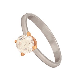 Γυναικείο λευκόχρυσο 14k δαχτυλίδι Μονόπετρο