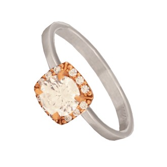 Γυναικείο λευκόχρυσο 14k δαχτυλίδι Μονόπετρο