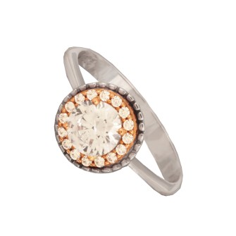 Γυναικείο λευκόχρυσο 14k δαχτυλίδι Μονόπετρο