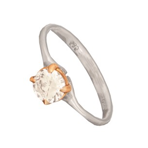 Γυναικείο λευκόχρυσο 14k δαχτυλίδι Μονόπετρο