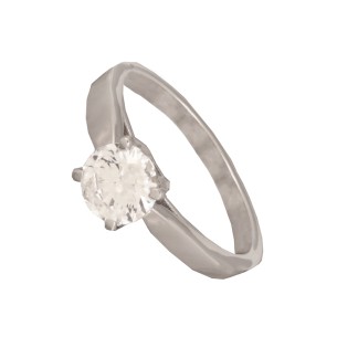 Γυναικείο λευκόχρυσο 14k δαχτυλίδι Μονόπετρο