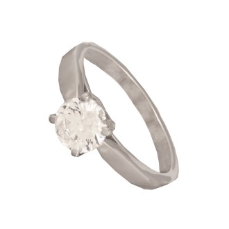 Γυναικείο λευκόχρυσο 14k δαχτυλίδι Μονόπετρο