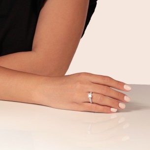 Γυναικείο λευκόχρυσο 14k δαχτυλίδι Μονόπετρο