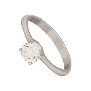 Γυναικείο λευκόχρυσο 14k δαχτυλίδι Μονόπετρο