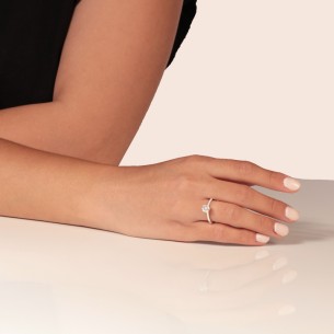 Γυναικείο λευκόχρυσο 14k δαχτυλίδι Μονόπετρο