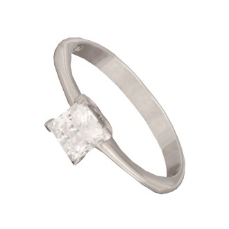 Γυναικείο λευκόχρυσο 14k δαχτυλίδι Μονόπετρο