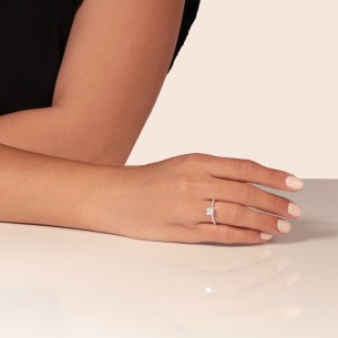 Γυναικείο λευκόχρυσο 14k δαχτυλίδι Μονόπετρο