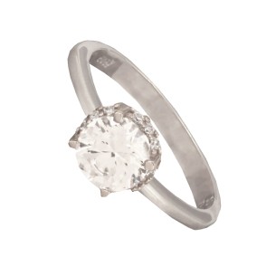 Γυναικείο λευκόχρυσο 14k δαχτυλίδι Μονόπετρο
