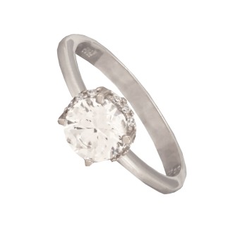Γυναικείο λευκόχρυσο 14k δαχτυλίδι Μονόπετρο