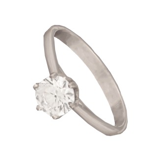 Γυναικείο λευκόχρυσο 14k δαχτυλίδι Μονόπετρο