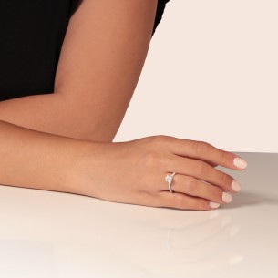 Γυναικείο λευκόχρυσο 14k δαχτυλίδι Μονόπετρο
