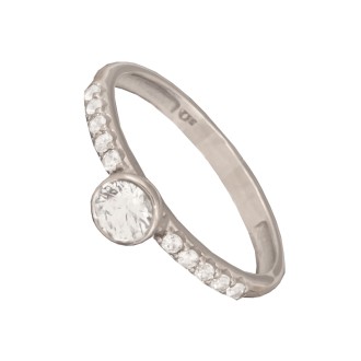 Γυναικείο λευκόχρυσο 14k δαχτυλίδι Μονόπετρο