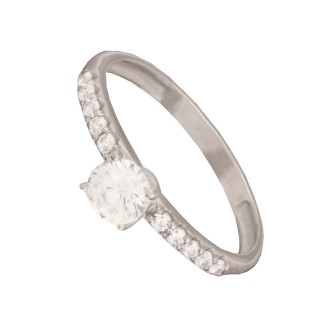Γυναικείο λευκόχρυσο 14k δαχτυλίδι Μονόπετρο