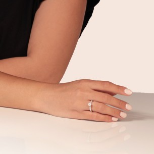 Γυναικείο λευκόχρυσο 14k δαχτυλίδι Μονόπετρο